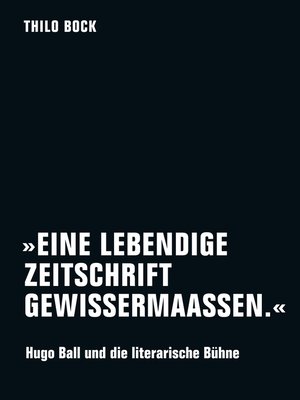 cover image of "Eine lebendige Zeitschrift gewissermaassen."